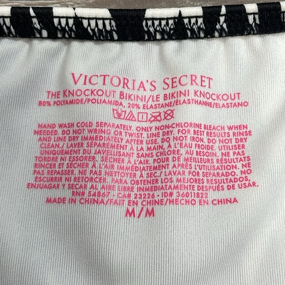 Victoria’s Secret Bikini The Knockout High Tie Halter Top Black Refracted Geo - Picture 5 of 16